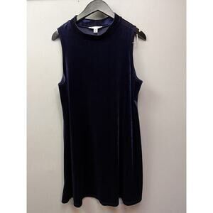 ANNALEE + HOPE Velvet Sleeveless Dress Womens PXL PETITE Blue USA Y2K Uptown NEW